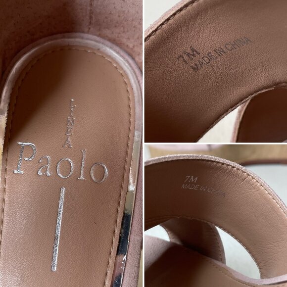 Linea Paolo Blush Pink Emma Chunky Wedge Sandals Size 7 - Picture 9 of 16